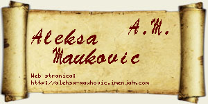 Aleksa Mauković vizit kartica